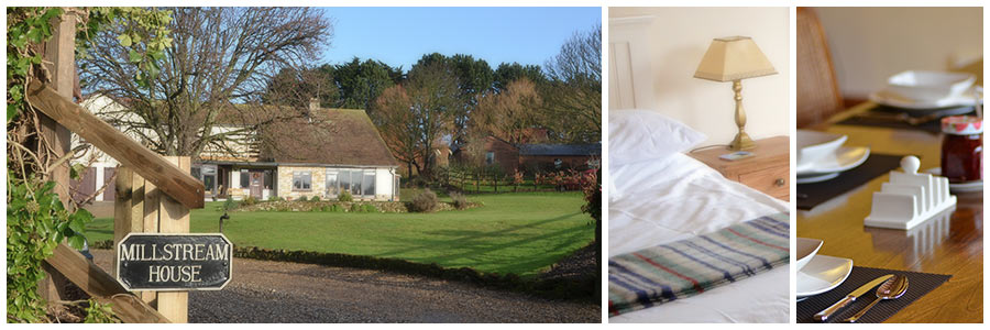 Bed and Breakfast accommodation, less than 5 minutes’ walk from the beach, with wonderful extensive views of the surrounding countryside and coastline