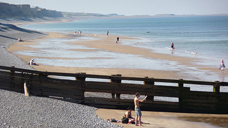 Sheringham beach looking towards Weybourne